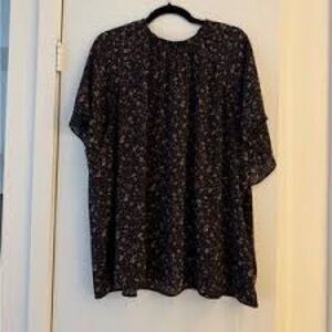 Reitmans Black Floral Blouse